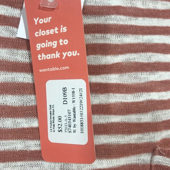 BNWT WANTABLE Long Sleeve Pocket Sweater Top, XL - Picture 2 of 7